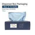 Blue microfiber cleaning cloth in 15-piece pull-out box for kitchen dish washing - 15 Sheets (22*28cm) / (Neutral Packaging) Blue Box