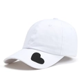 Cappellino da baseball bianco con ricamo a cuore e tesa lunga per lo stile all'aperto - Taglia unica / Bianco