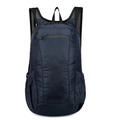 Lightweight navy blue foldable sports backpack made of ripstop nylon with mesh straps - Dark Blue