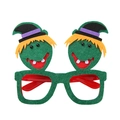 Green Halloween glasses with wizard hats and orange hair on white background - Clown / One Size