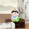 Panda Mahjong resin figurine as a Guanyin style table ornament with lotus base - B161 Lucky Guanyin