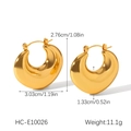 Vista dettagliata di orecchini a cerchio in oro 18K con misure e specifiche di peso - Stile a Goccia a Mezzaluna Piena (HC-E10026)