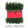 3m green Christmas tinsel garland with red holiday patterns and 9cm molding width - 3m Green Garland/70g