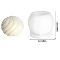 Spiral swirl sphere silicone mold for candles with dimensions 7.5cm by 9cm - Rotary Ball