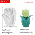 Silikonform Tulpenblüte für DIY Gipsdekorationen mit Maßen und Gewichtsinfos - G1241-3 Flache Tulpe mit Blättern