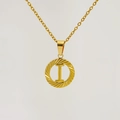 Minimalist 18K gold plated stainless steel necklace with letter I pendant - Letter I