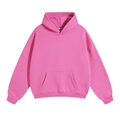 Sweat à capuche oversize rose en molleton présenté à plat pour un look décontracté - Rose