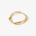 Irregular wave-shaped ring with golden mirror finish in 316L stainless steel - US 8 / Gold Wave Shape (B471)