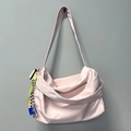 Sac de sport rose grande capacité avec cordon vert fluo et bandoulière amovible pratique - Rose + Cordon Vert