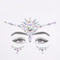 Iridescent AB crystal and white pearl face jewels for forehead and eye decoration - Iridescent Rhinestone Pearl (DA-26-1)