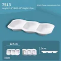 White 9-inch three-compartment melamine sauce dish for restaurants, size 22.5x10x2.5cm - 9 Inch Triple Compartment Dish