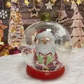 Inflatable Christmas snow globe featuring Santa Claus and faux snow with LED lights - Transparent Santa with Base no Light