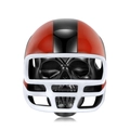 Macro shot of sterling silver skull bead wearing a red and black rugby helmet for bracelets - 925 Silver / Skull Football Helmet