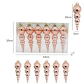 Rose gold gourd-shaped Christmas tree ornaments set of 6 in a transparent pack - 6Pcs/Set / Rose Gold
