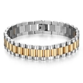 Pulsera de hombre en acero inoxidable bicolor oro y plata estilo correa de reloj - Bicolor (Oro y Plata)