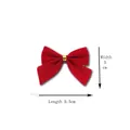 Pequeño lazo navideño de terciopelo rojo con hebilla dorada, adorno festivo de 5cm de ancho - 5cm x 5,5cm / Rojo