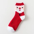 Red Christmas Santa Claus coral fleece socks with warm fluffy thick velvet texture - Red Santa Claus