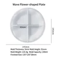 Detailed specs for wave-shaped plate silicone mold showing 135x135x28mm dimensions - Wave Flower Dish Mold