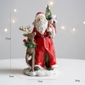 Detailed size view of Christmas Santa Claus figurine with reindeer and polar bear - Santa Reindeer Ornament With LED