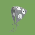 Handmade crochet grey bandana with white sheep appliques and ties for hair styling - Gray Sheep