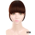 Dark brown synthetic hair fringe with sideburns clip-in bangs for natural face framing - 2/33 Dark Chestnut