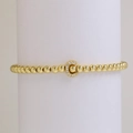 Elegant 18k gold plated beaded elastic bracelet with a sparkling pavé letter C pendant - Letter C