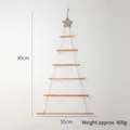 Decoración de pared de árbol de Navidad minimalista de madera, 80 cm con estrella - Color madera natural