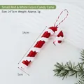 Red and white glitter candy cane Christmas ornament, foam base, 14x5cm size hanging decor - Small Red and White Foam Candy Cane