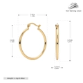 Classic 925 sterling silver hollow hoop earrings with a 30mm golden polished finish - 30MM / 925 Silver Yellow Gold Plated