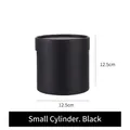 Mini round black flower box for Christmas bouquets, 12.5cm matte cylinder gift container - 12.5*12.5CM / Black