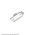 Polished silver stainless steel rectangular tag, 18x6mm DIY jewelry connector with two holes - Double Hole Square 12mm