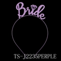 Diadema morada Bride con corazón de diamante para decoración de pelo de novia y fiesta - Púrpura-BRIDE