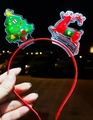 Süßer Weihnachts-Haarreif mit festlichem grünem Baum und rotem Rentier-Glitzerschmuck - Weihnachtsrentier & Baum