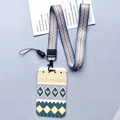 Ausweishalter für Studenten mit geometrischem Lanyard und sicherem Karabinerhaken - Rautenherz mit Lanyard