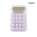 Mini transparent calculator with pastel purple buttons and a sleek candy-colored design - Purple