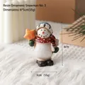 Miniature resin snowman figurine with red polka dot scarf and star for Christmas decor - Snowman No. 3