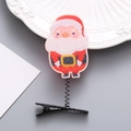 Glitzernder Weihnachtsmann-Haarclip mit Feder und roten festlichen Details - Weihnachtsmann