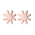 Elegant rose gold snowflake stud earrings with a polished finish on white background - 134 Star - Rose Gold