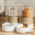 Automatic pet water and food dispenser set in Lomi Brown finish with 4000ml capacity - Waterer + Feeder Set / Lomi Brown
