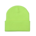 Berretto in maglia a costine verde neon per l'inverno in stile minimalista outdoor - Taglia unica / Giallo Neon
