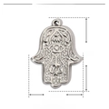 Detailed parameter display for silver Hamsa hand stainless steel pendant, 23mm x 16mm size - Hamsa Hand (YE286)