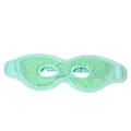 Mint green gel bead eye mask for hot and cold therapy with adjustable elastic strap - Green Hollow Eye Mask