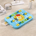 Blue interactive slow feeder dog toy with colorful sliders for puzzle pet feeding - Blue