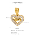 Exquisiter 18k vergoldeter 316L Edelstahl Herzanhänger mit Love Schriftzug - Hohles Love-Herz-HP0001G4-3