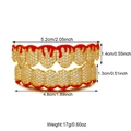 Hip hop grillz set in gold with red fire enamel and cubic zirconia stones with dimensions - Gold Top And Bottom Teeth (S00165G)