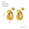 Orecchini a cuore intrecciati minimalisti in acciaio inossidabile placcato oro 18k - Stile Cuore Annodato (1051)