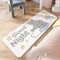 Soft plush children's bedroom rug with a white rabbit and Good Night pattern - Moon Bunny