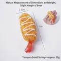 Realistic tempura shrimp keychain with yellow fried texture and white sauce detail, 7cm - Salad Sauce Breaded Tempura Small Shrimp (No Ring)