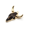 Exquisite natural resin bull head skull pendant with gold plating for DIY jewelry making - Gold Frame Dark Brown Marble Texture Bull Head Style (1)