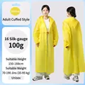 Yellow hooded EVA raincoat with buttons and drawstrings for adults height 150-188cm - Yellow (Adult Bundle Mouth 100g)